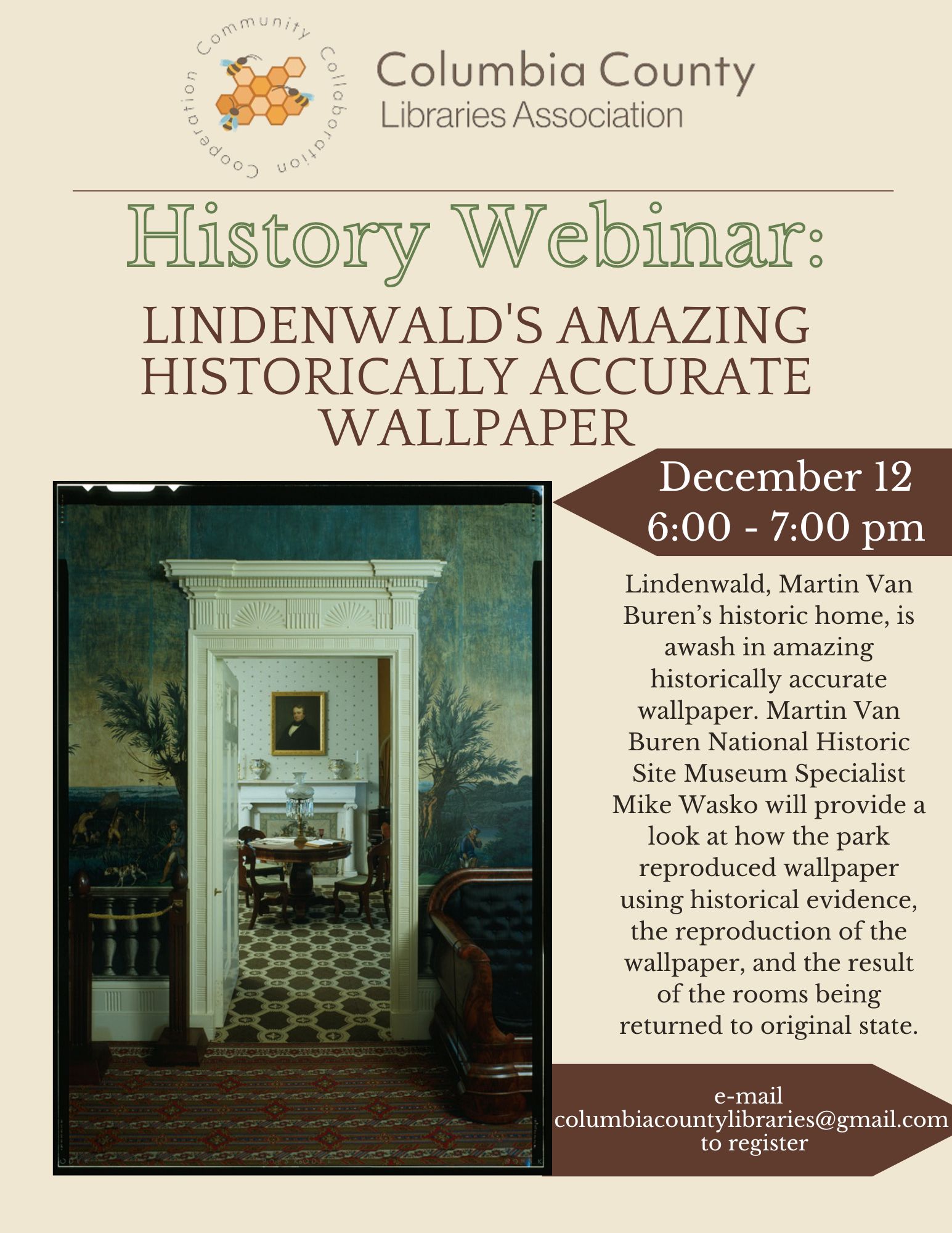 History Webinar: Lindenwald's Amazing Historically Accurate Wallpaper